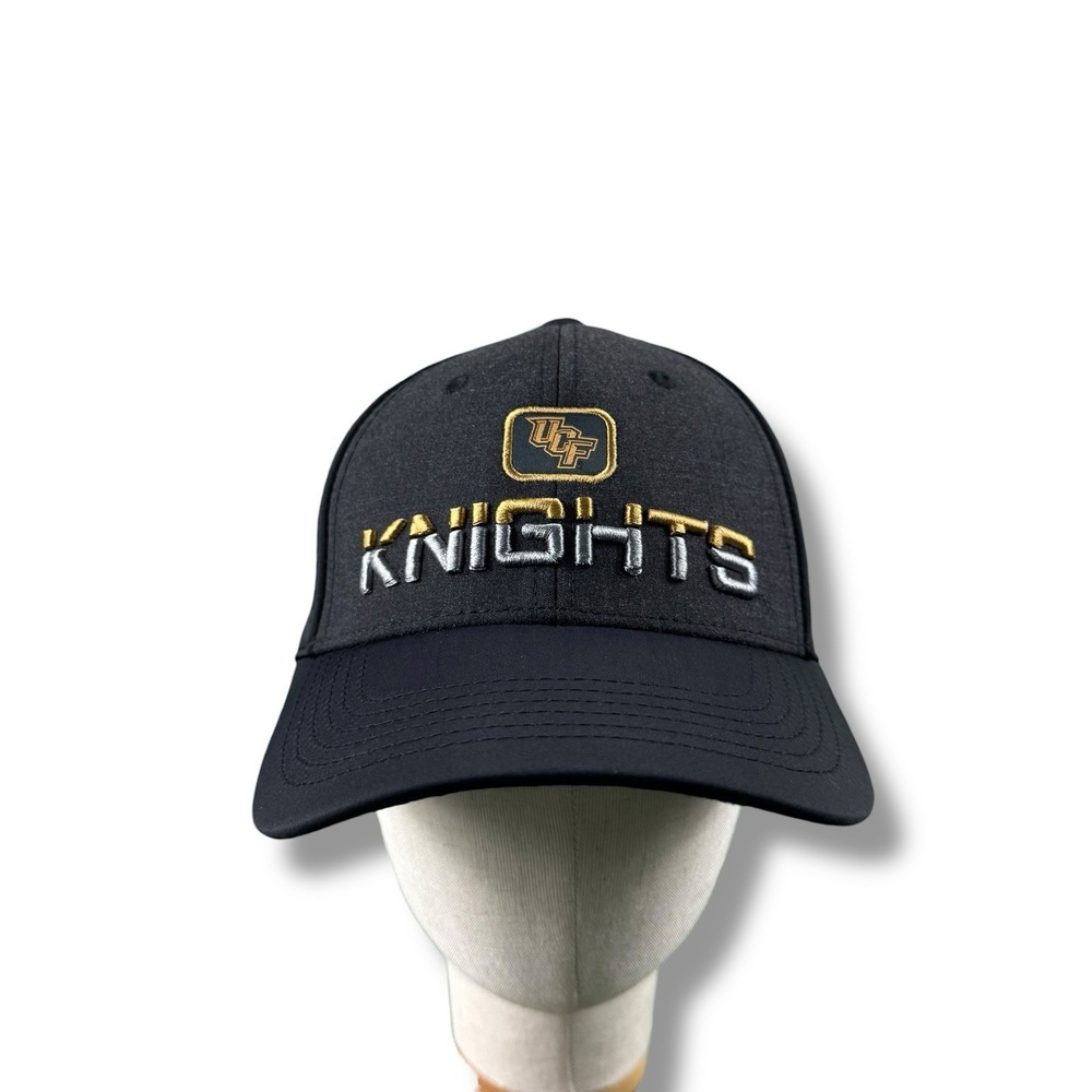 Top of The World UCF Knights OSFA Wool Flex Fit Hat Charcoal Black Spellout EUC